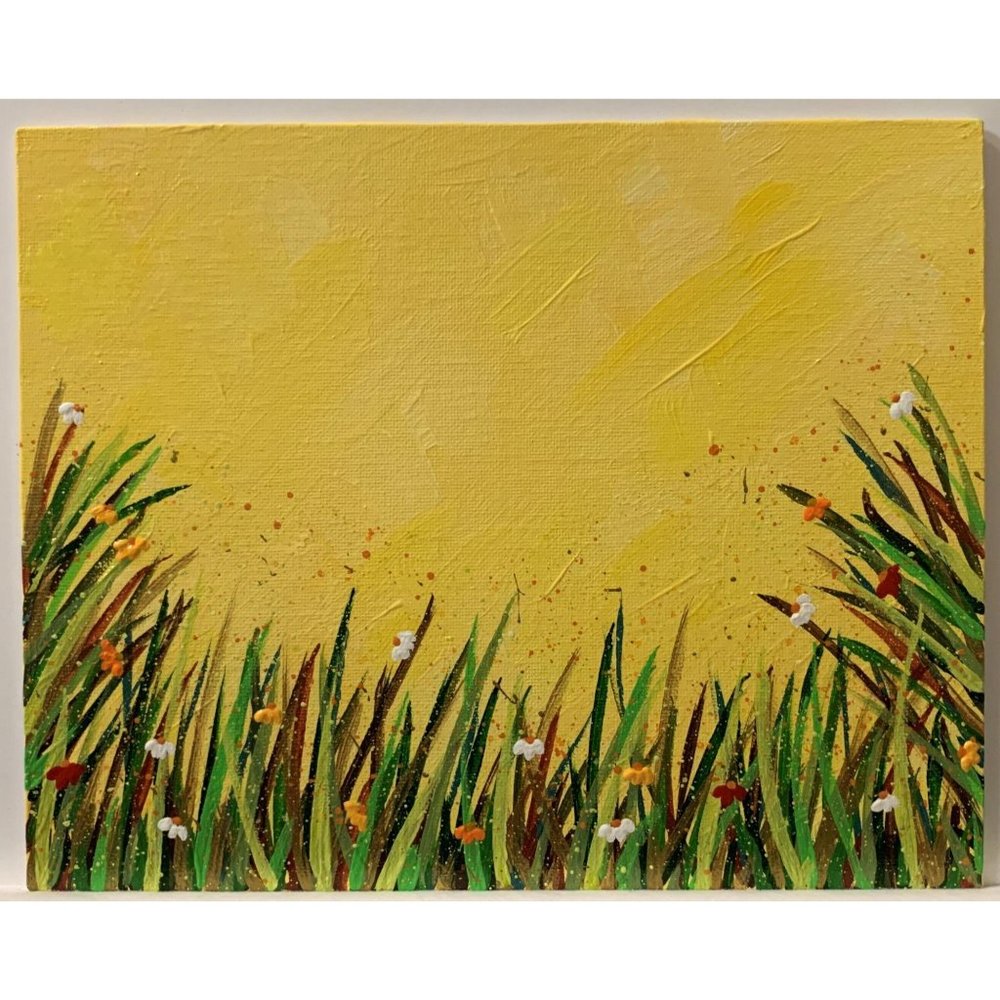 Sunshine Day Wildflowers, Abstract Floral Painting